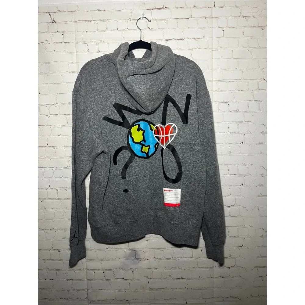 Jordan X Russell Westbrook Why Not? Pullover‎ Hoodie Mens Grey Sz Med